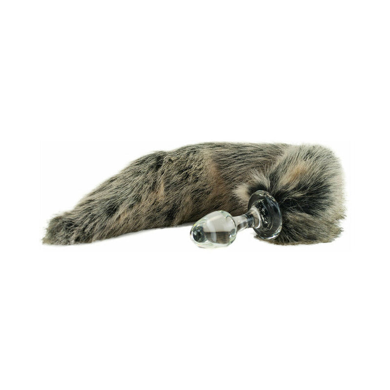 CrystalDelightsMinxFauxFurTailPlugGreyWolf