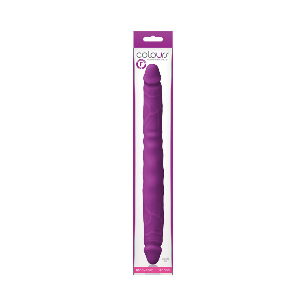 Colours 12 in. Dual Ended Dildo-Blue-
