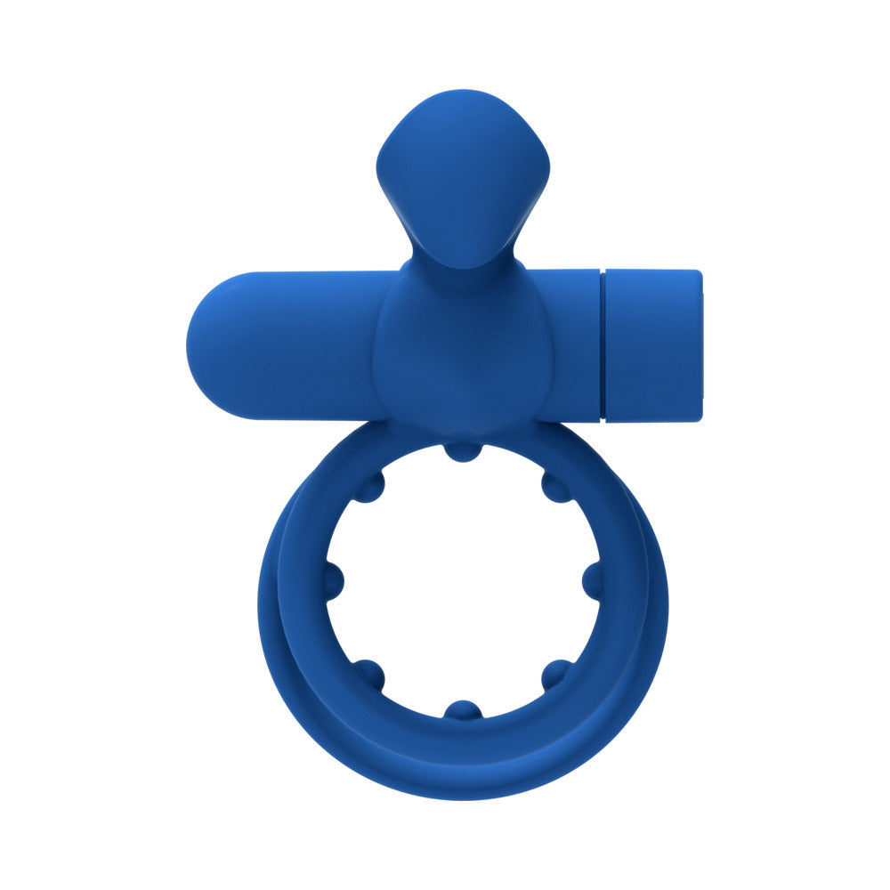 Forto Pointer Rechargeable Silicone Vibrating Dual Cockring with External Stimulator