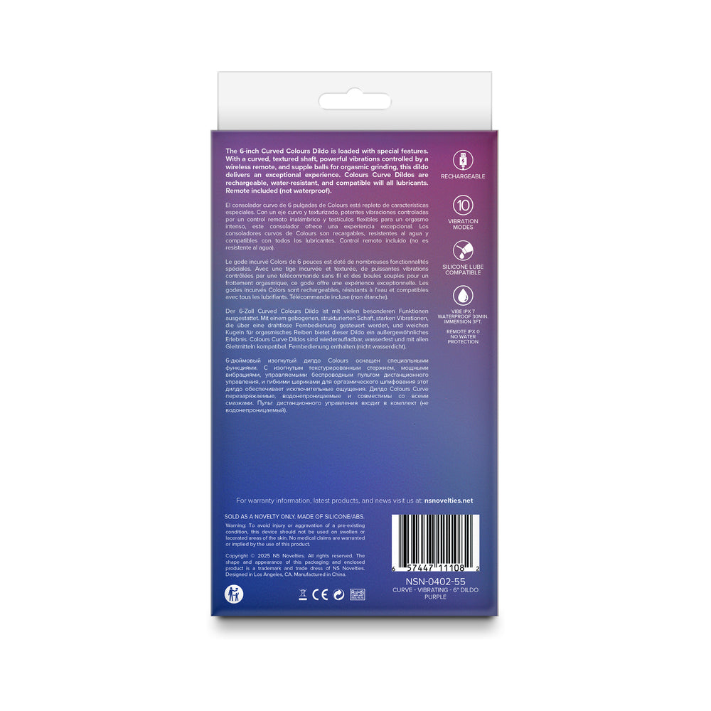 Colours Curve Vibrating 6 in. Dildo
