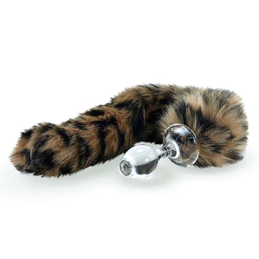 CrystalDelightsMinxFauxFurTailPlugLeopard