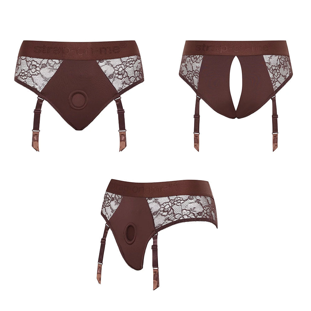 Strap-On-MeDivaLingerieHarnessChocolatefromallsides