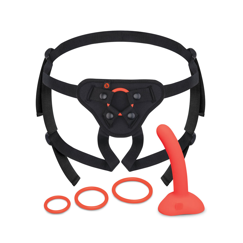 b-Vibe Beginners Strap-On Harness Set with 5 in. Silicone Dildo-