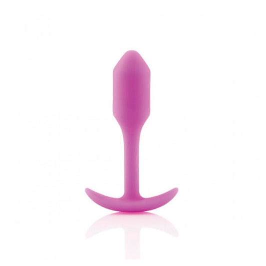 Fuchsia B-Vibe Snug Plug 1 (S) standing upright on its base
