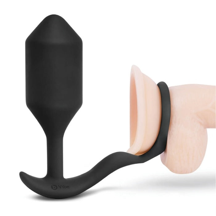 b-Vibe Snug & Tug Weighted Silicone Anal Plug with Cock ring-