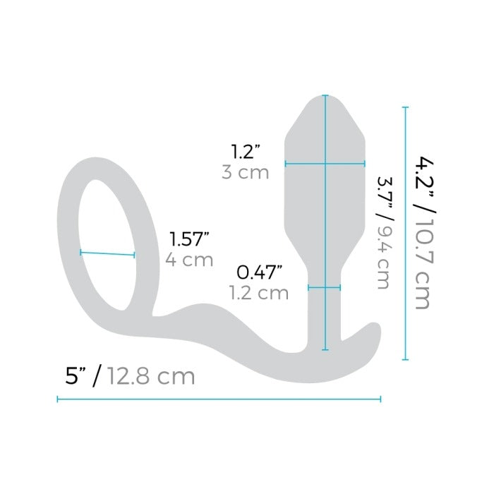 b-Vibe Snug & Tug Weighted Silicone Anal Plug with Cock ring-