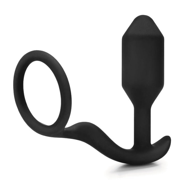 b-Vibe Snug & Tug Weighted Silicone Anal Plug with Cock ring-