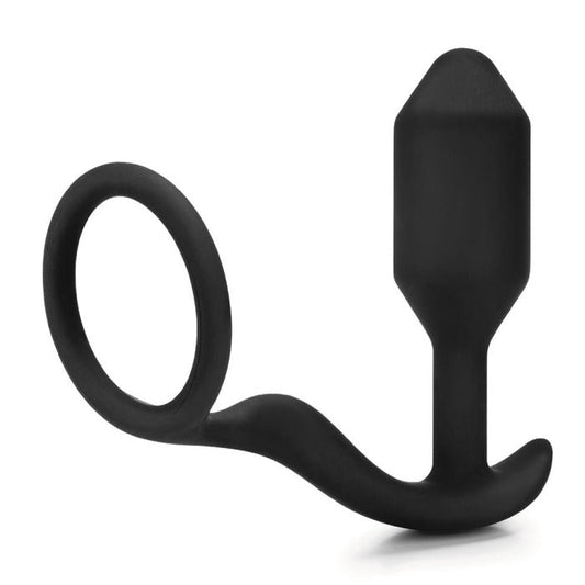 b-Vibe Snug & Tug Weighted Silicone Anal Plug with Cock ring-