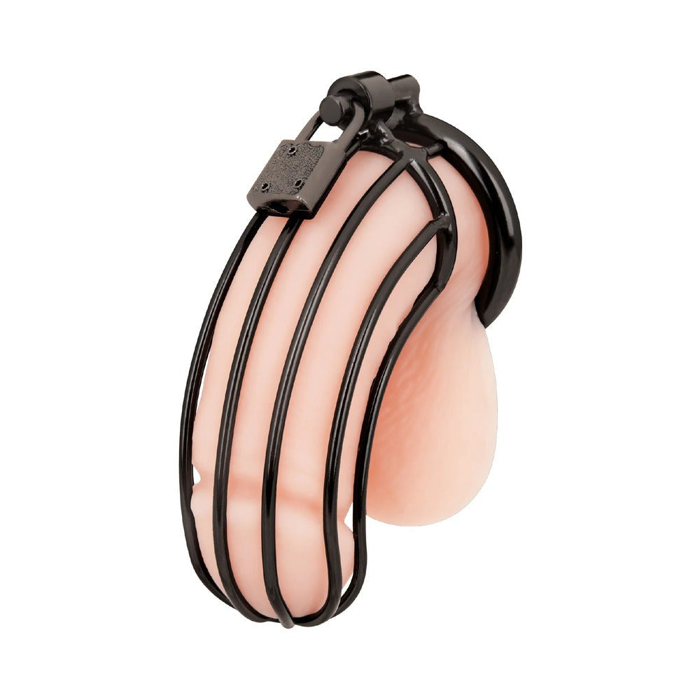Blue Line Prisoner Cock Cage-Black-