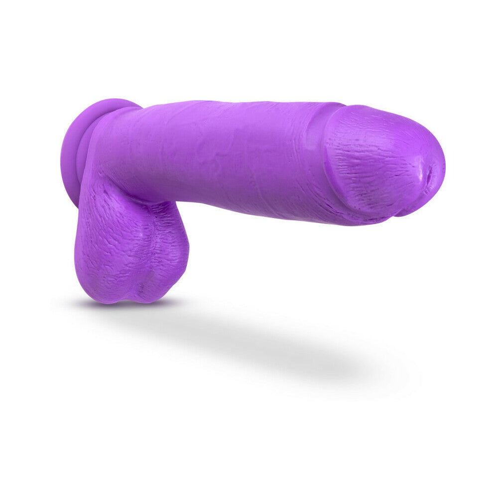 Blush Neo Elite 10 in. Dual Density Dildo with Balls-Neon Purple-