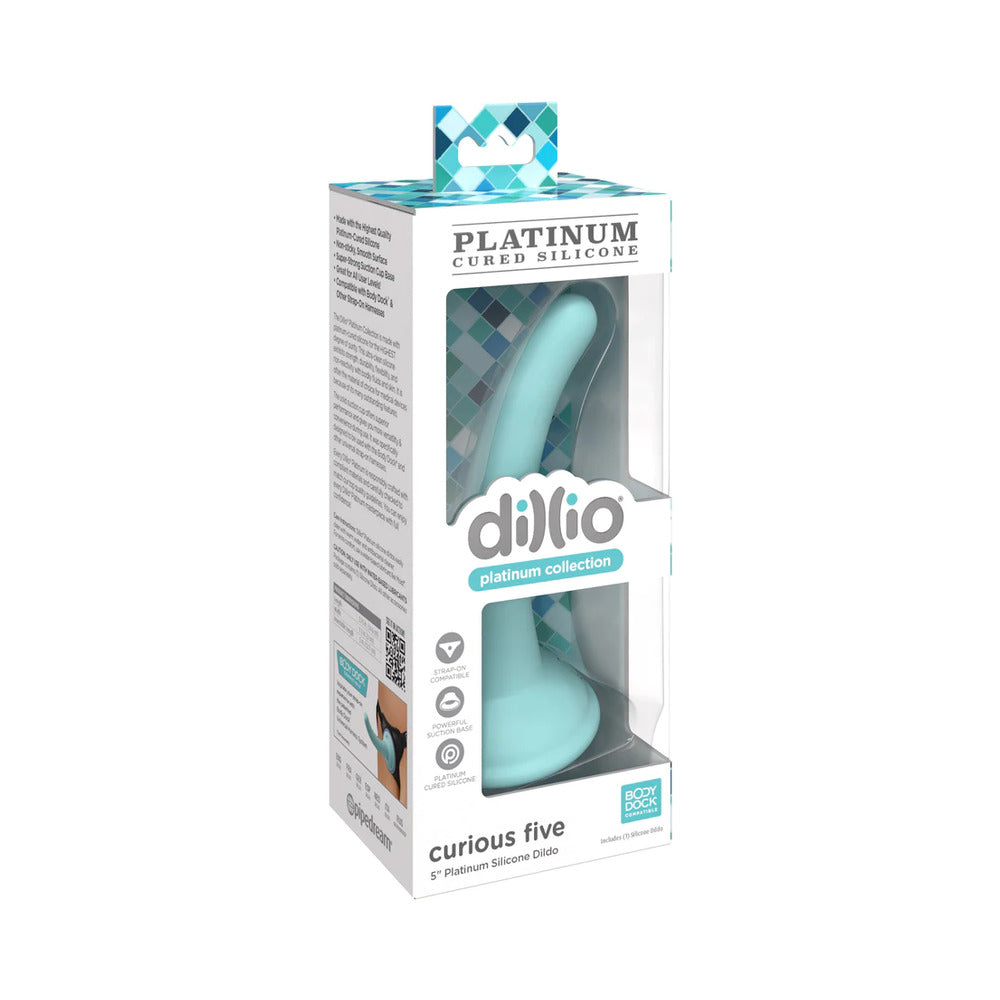 Dillio Platinum Collection Curious Five 5 in. Silicone Dildo-Purple-