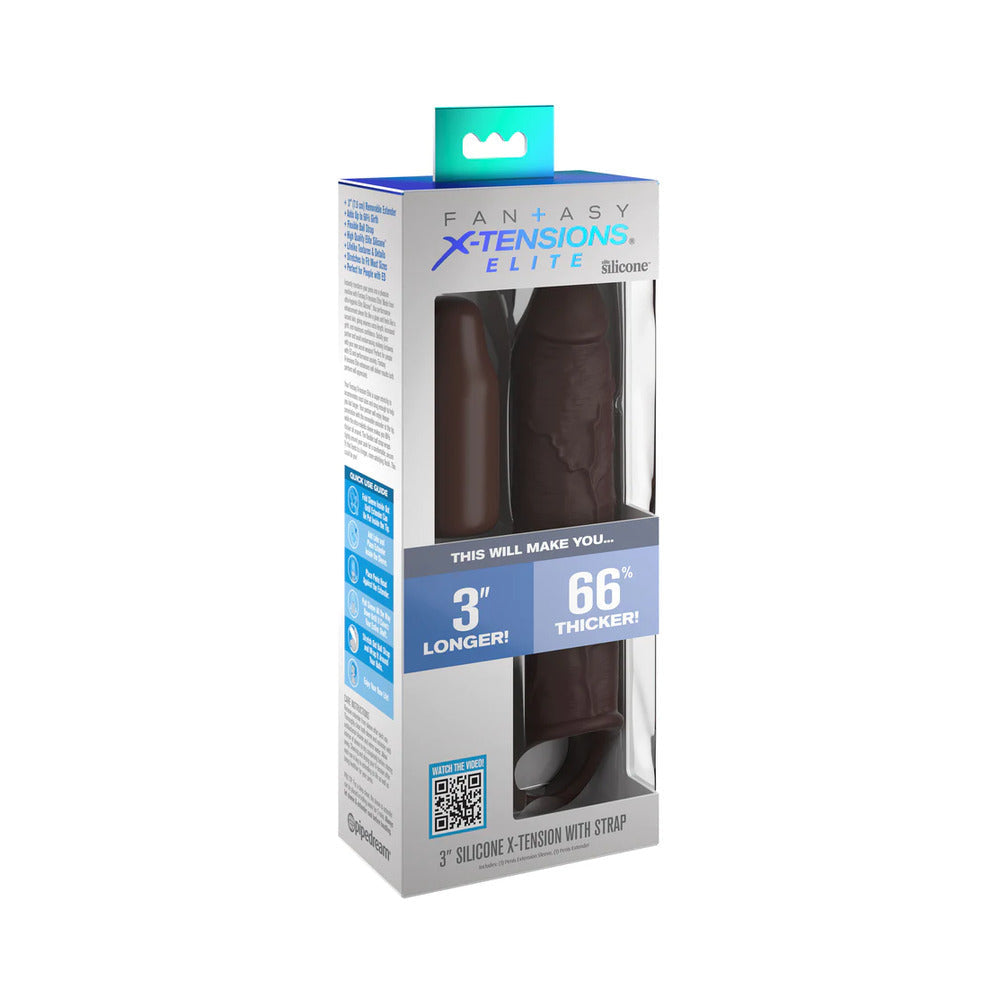 Fantasy X-tensions Elite 7 in. Silicone Extension with Strap & 3 in. Extender-