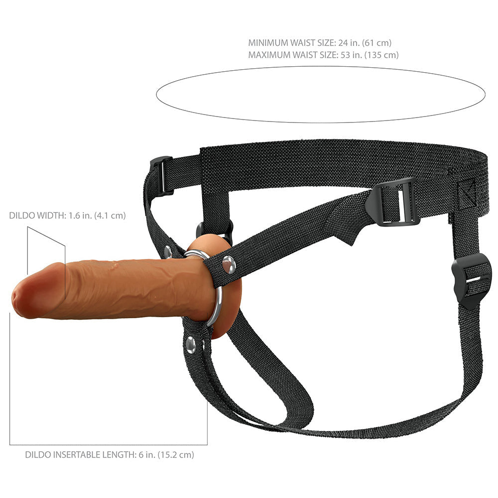 Fantasy X-Tensions Elite Hollow Silicone Strap-On 6 in.-Light-