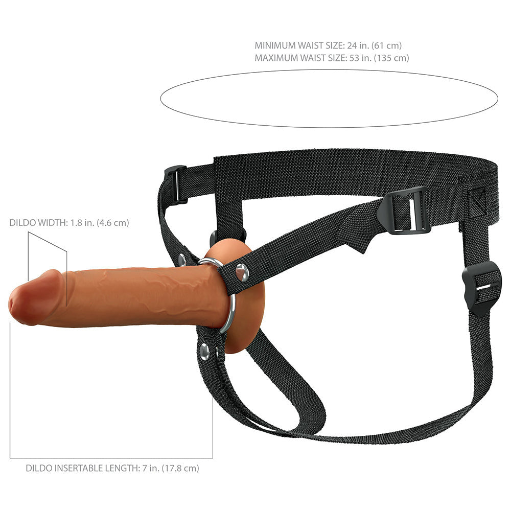Fantasy X-Tensions Elite Hollow Silicone Strap-On 7 in.-Light-