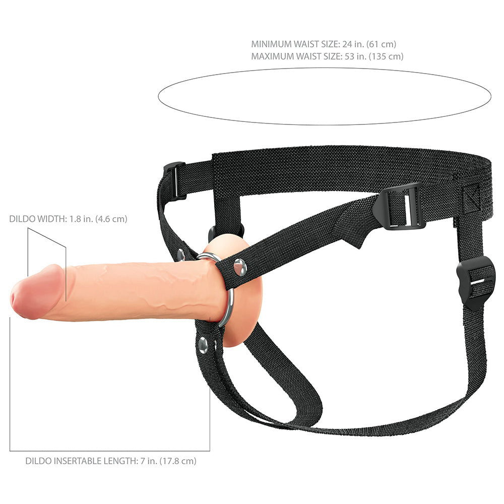 Fantasy X-Tensions Elite Hollow Silicone Strap-On 7 in.-Light-