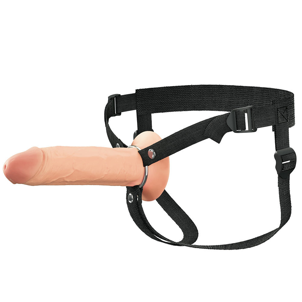 Fantasy X-Tensions Elite Hollow Silicone Strap-On 8 in.-Brown-