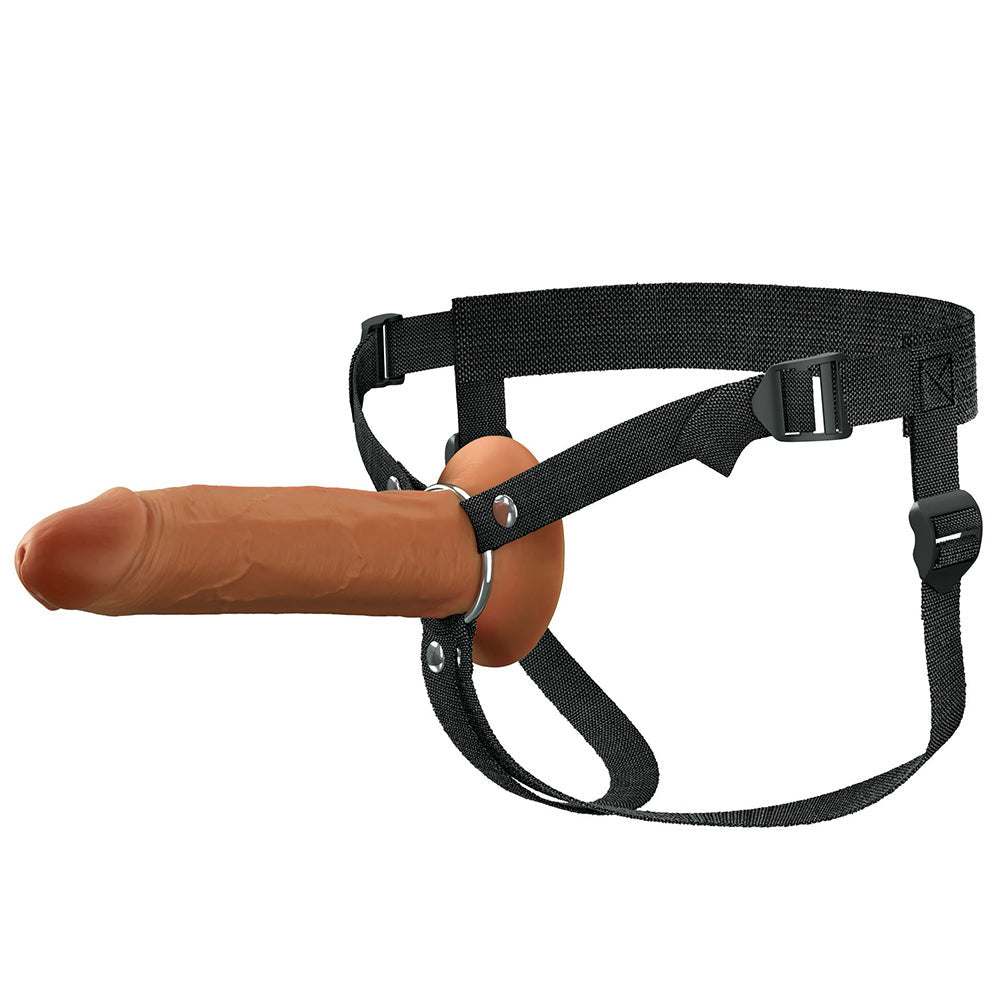 Fantasy X-Tensions Elite Hollow Silicone Strap-On 8 in.-Brown-