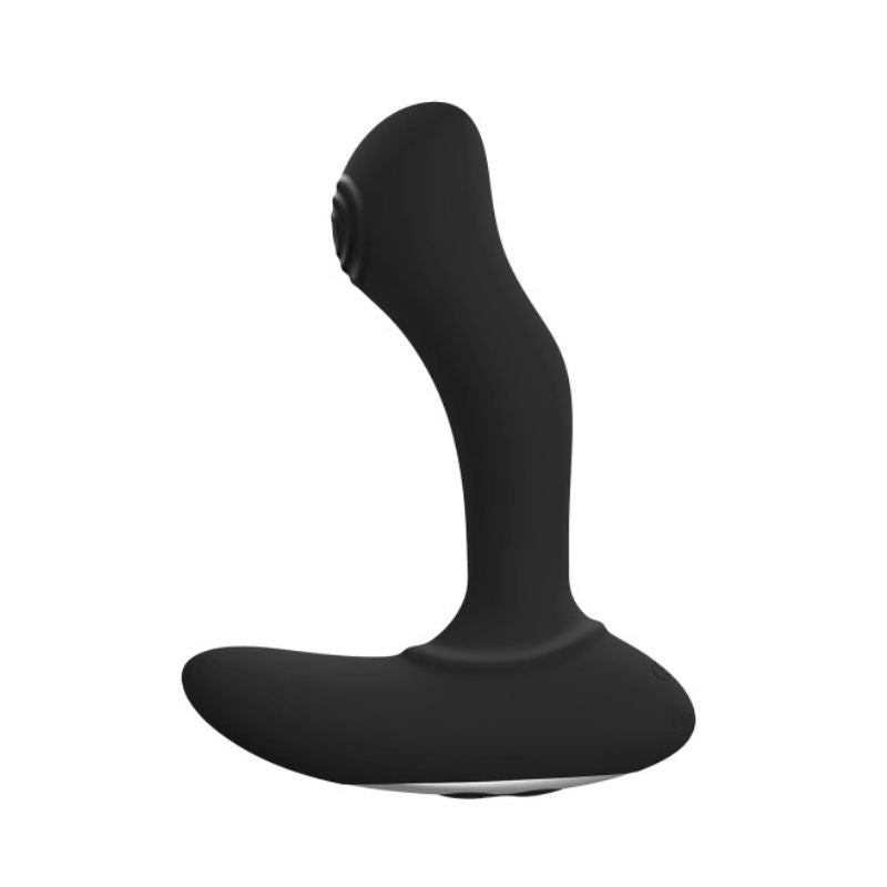 Side view of the black Forto Thumper standing upright