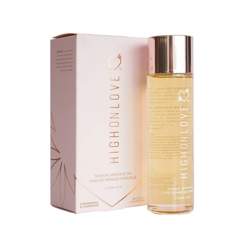 HighOnLove Massage Oil-Strawberries & Champagne-