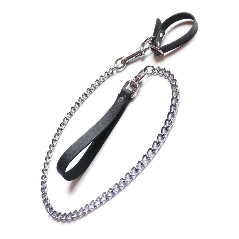 Kinklab Buckling Cock Ring and Chain Leash Set-