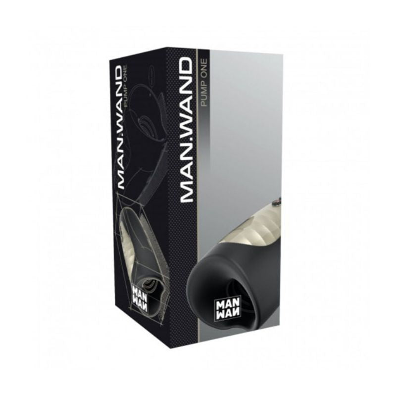 The box that the Man Wand Pump One comes in standing upright