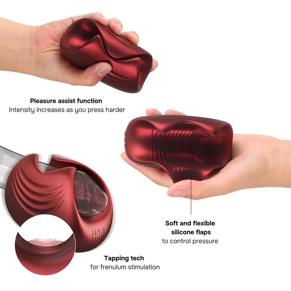 MAN WAND Sub One Tapping Stimulator-Velvet Red-