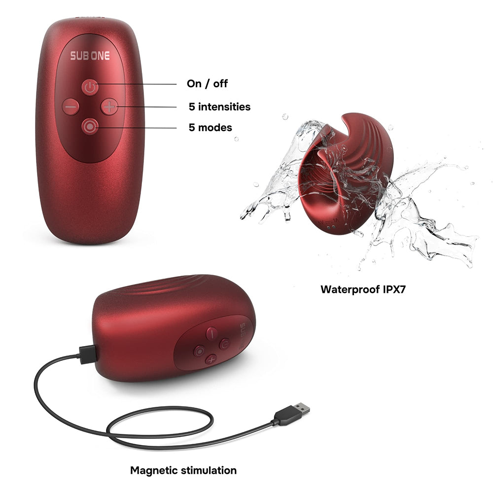 MAN WAND Sub One Tapping Stimulator-Velvet Red-
