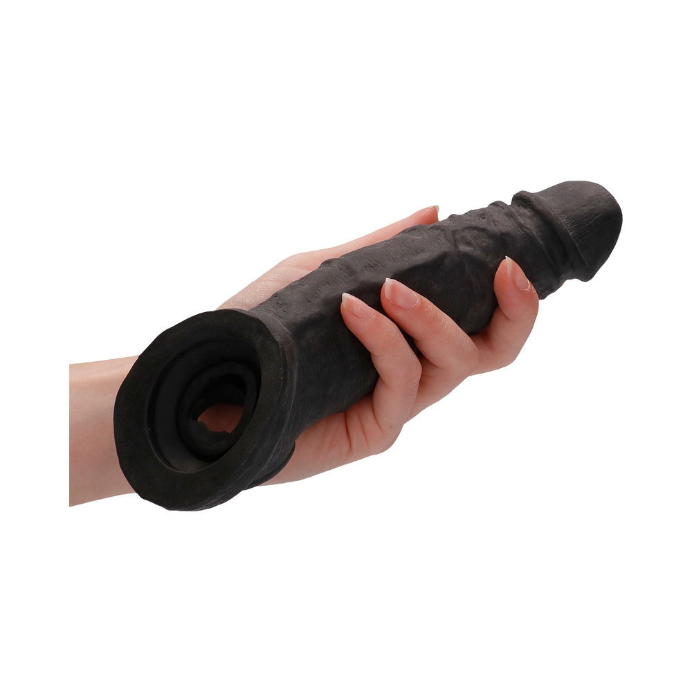 RealRock 9 Inches Penis Extender-Black-