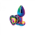 Rear Assets Mulitcolor Heart Anal Plug -  Small