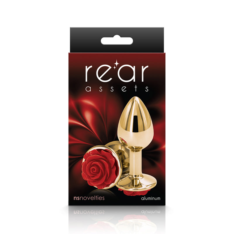 Rear Assets Rose Anal Plug Medium red rose base box