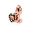 Rear Assets Rose Gold Heart Anal Plug - Small